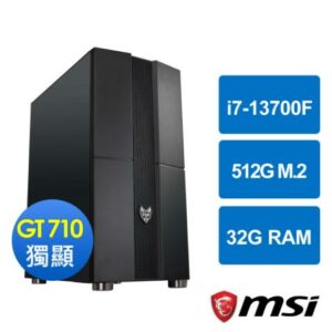 微星H610平台[星爆英雄]i7-13700F/32G/GT710/512G_M2新北筆電收購